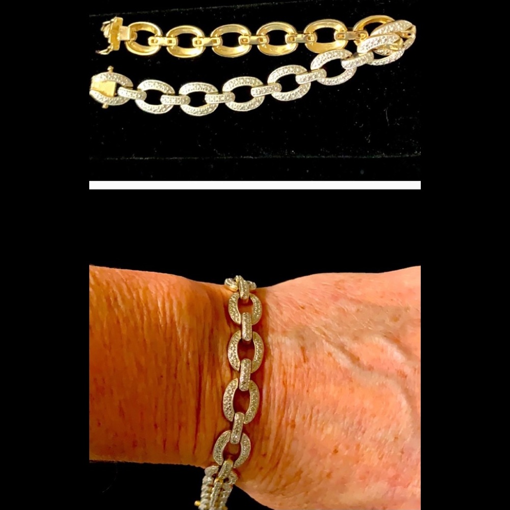 Bracelet diamond illusion link tennis bracelet 925